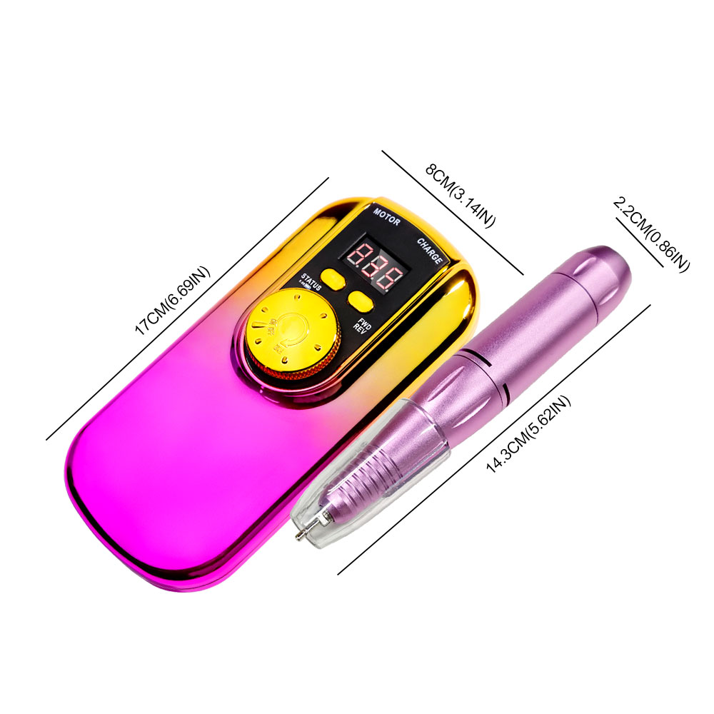 Portable Electric Nail Drill Cordless,35000 RPM Electric Nail File With Holder,Rechargeable Nail Drill E Filer For Nails,Electric Nail Buffer Nail Filer Electric Tool For Women