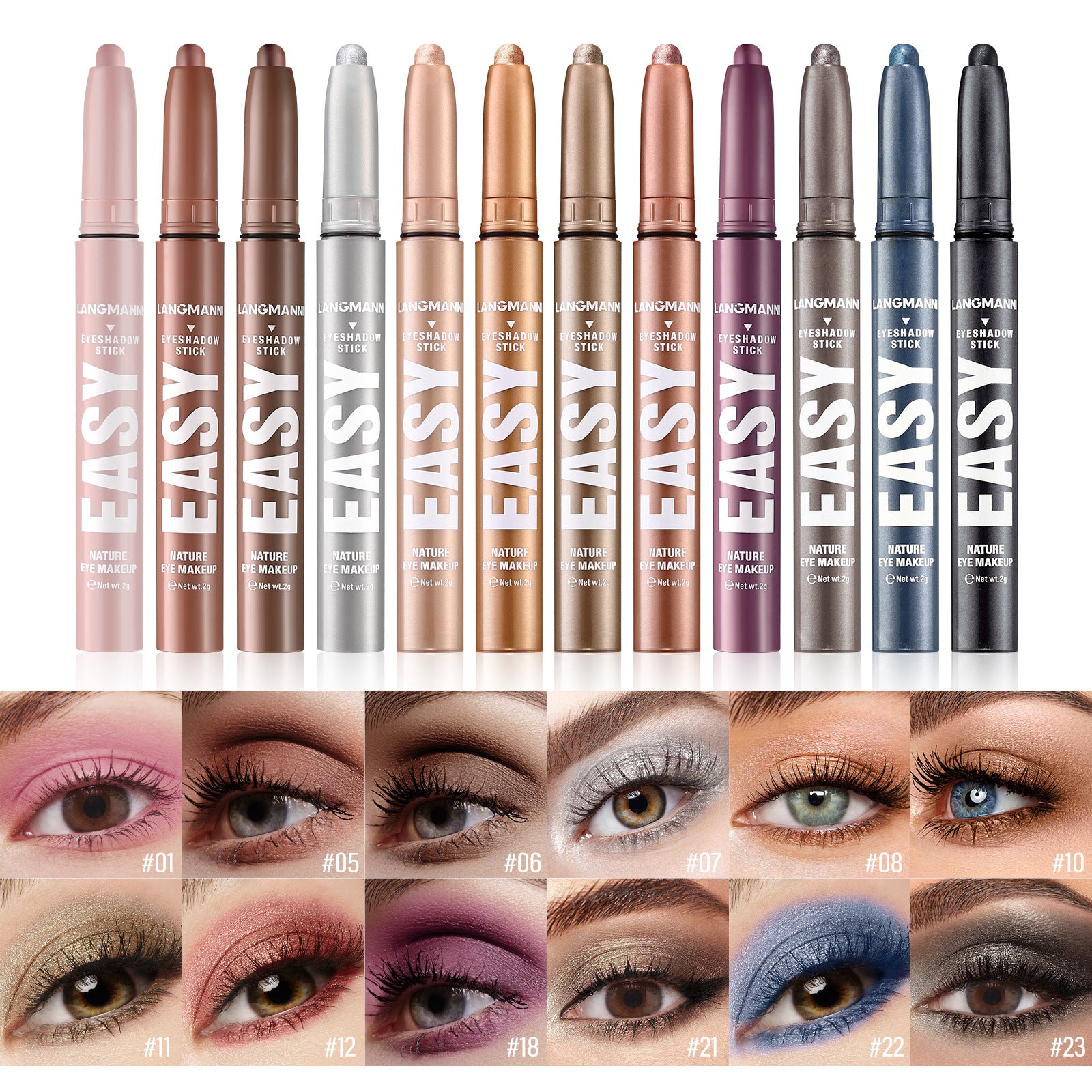 Single Eyeshadow Stick With Pearl And Matte Multi-color Blending Eyeshadow Pen
