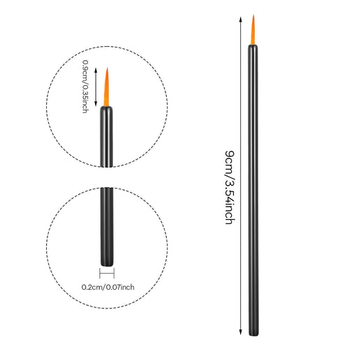 One Hundred Pack Disposable Eyeliner Brushes - Ultra-Fine Point Applicators, Black Cosmetic Eye Wands For Precise Makeup Application